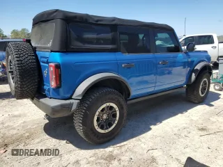 2022 Ford Bronco with VIN 1FMEE5DH1NLB90221, listed as a Copart auction lot 50436115 with 22,843 mi miles and Salvage title. Bid and sale history available at DreamBid. Image 3.