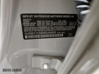 2017 BMW X3 sDrive28i with VIN 5UXWZ7C59H0U44990, listed as a Copart auction lot 84720724 with 0 mi miles and Salvage Title. Bid and sale history available at carsss.com. Image 14.