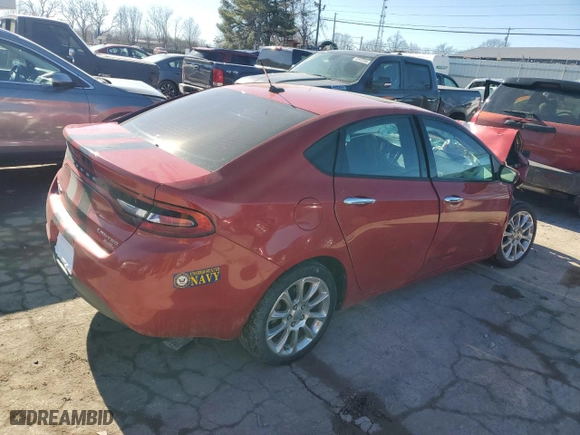 2014 Dodge Dart Limited with VIN 1C3CDFCB6ED673462, listed as a Copart auction lot 42287415 with 0 mi miles and Salvage Title. Bid and sale history available at carsss.com. Image 3.