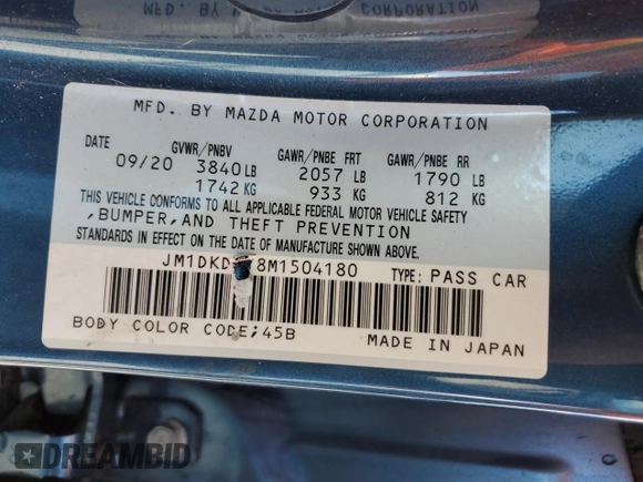 2021 Mazda CX-3 Sport with VIN JM1DKDB78M1504180, listed as a Copart auction lot 43767285 with 88,083 mi miles and Non Repairable. Bid and sale history available at carsss.com. Image 14.