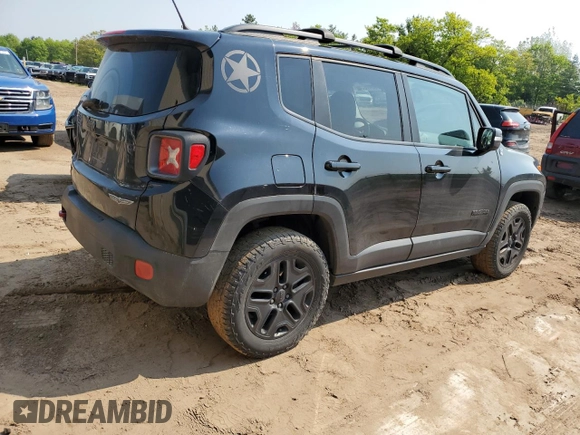 2017 Jeep Renegade Trailhawk z VIN ZACCJBCB2HPF40362, wystawiony jako Copart lot #58470555 z przebiegiem 157 832 mil mil oraz Czysty tytuł • Clean title. Historia ofert i sprzedaży dostępna na DreamBid. Obrazek 3.