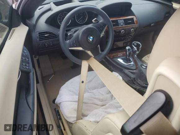 2008 BMW 6 Series 650i with VIN WBAEB53548CX61755, listed as a Copart auction lot 75056964 with 0 mi miles and Salvage Title. Bid and sale history available at carsss.com. Image 8.