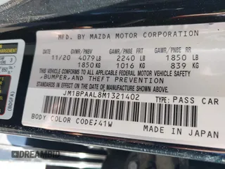 2021 Mazda 3 S z VIN JM1BPAAL8M1321402, wystawiony jako IAAI lot #41693911 z przebiegiem 35 144 mil mil oraz . Historia ofert i sprzedaży dostępna na DreamBid. Obrazek 9.