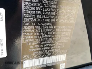 2019 Land Rover Range Rover HSE with VIN SALGS2SV3KA550702, listed as a Copart auction lot 55620575 with 92,150 mi miles and Clean Title. Bid and sale history available at DreamBid. Image 12.