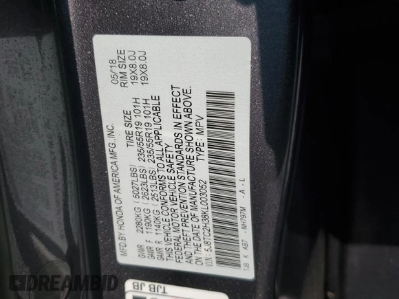 2019 Acura RDX с VIN 5J8TC2H38KL003052, выставлен на аукционе Copart как лот 62498525 с пробегом 26 998 миль миль и Списание • Salvage title. История ставок и продаж доступна на DreamBid. Изображение 14.