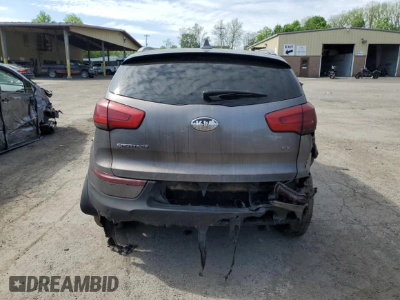 2014 Kia Sportage EX with VIN KNDPCCAC3E7630075, listed as a Copart auction lot 55671655 with Not provided miles and Salvage title. Bid and sale history available at DreamBid. Image 6.