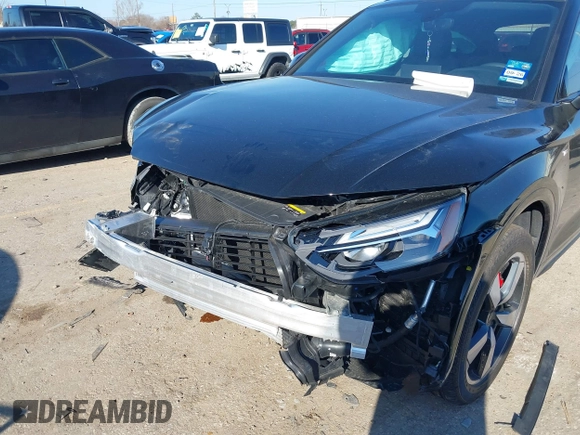 2024 Audi Q5 S line Premium Plus with VIN WA1EAAFY5R2120135, listed as a IAAI auction lot 41618880 with 4,277 mi miles and . Bid and sale history available at DreamBid. Image 6.