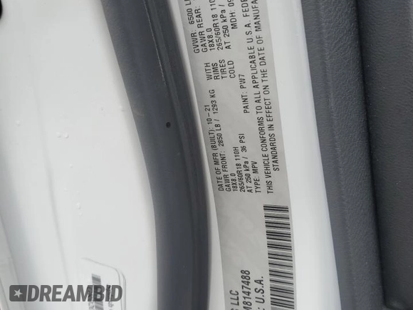 2021 Jeep Grand Cherokee Altitude with VIN 1C4RJKAG6M8147488, listed as a Copart auction lot 53948425 with 23,485 mi miles and Salvage title. Bid and sale history available at DreamBid. Image 13.