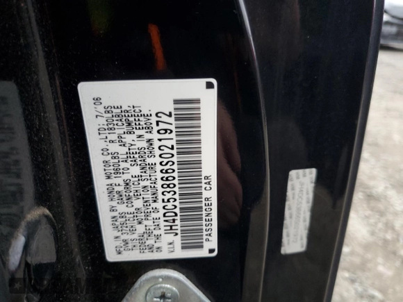 2006 Acura RSX z VIN JH4DC53866S021972, wystawiony jako Copart lot #86220364 z przebiegiem Nie podano mil oraz Szkoda całkowita • Salvage title. Historia ofert i sprzedaży dostępna na DreamBid. Obrazek 12.