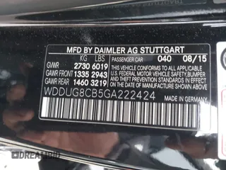 2016 Mercedes-Benz S 550 with VIN WDDUG8CB5GA222424, listed as a IAAI auction lot 40413820 with 125,802 mi miles and . Bid and sale history available at carsss.com. Image 9.