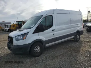 2023 Ford Transit Cargo with VIN 1FTBR2C8XPKA42105, listed as a Copart auction lot 80028384 with 136,464 mi miles and Salvage Title. Bid and sale history available at carsss.com. Image 1.