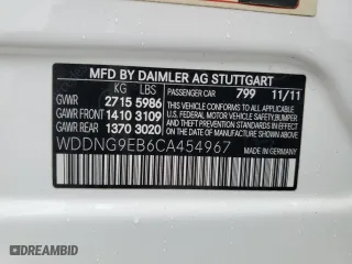 2012 Mercedes-Benz S-Class S 550 with VIN WDDNG9EB6CA454967, listed as a Copart auction lot 83732304 with 115,828 mi miles and Salvage Title. Bid and sale history available at carsss.com. Image 12.