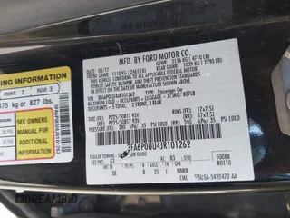 2018 Ford Fusion Hybrid S with VIN 3FA6P0UU4JR101262, listed as a IAAI auction lot 41808442 with 67,537 mi miles. Bid and sale history available at carsss.com. Image 9.