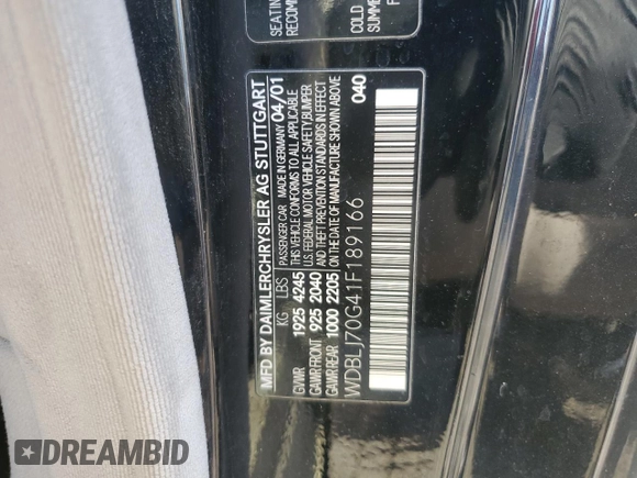 2001 Mercedes-Benz CLK 320/430 z VIN WDBLJ70G41F189166, wystawiony jako Copart lot #87976845 z przebiegiem 139 316 mil mil oraz Szkoda całkowita • Salvage title. Historia ofert i sprzedaży dostępna na DreamBid. Obrazek 12.