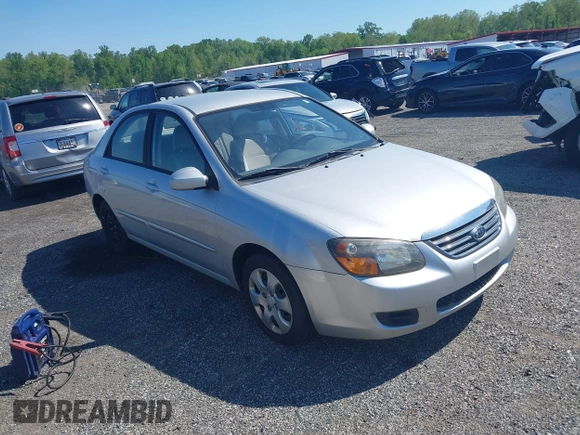2009 Kia Spectra EX with VIN KNAFE222695665195, listed as a IAAI auction lot 42227515 with 129,637 mi miles and . Bid and sale history available at DreamBid. Image 1.