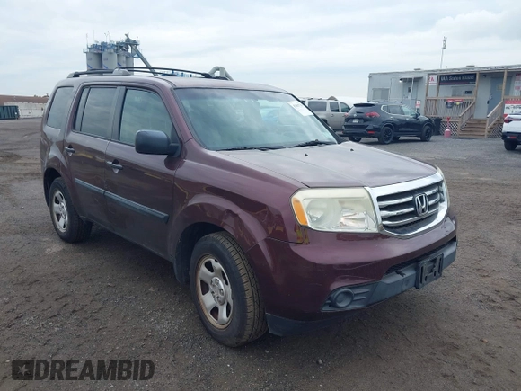 2013 Honda Pilot LX with VIN 5FNYF4H25DB029032, listed as a IAAI auction lot 42661736 with 128,096 mi miles and . Bid and sale history available at DreamBid. Image 1.