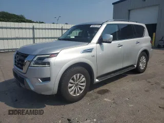 2021 Nissan Armada SV with VIN JN8AY2AD8M9661419, listed as a Copart auction lot 62631524 with 76,739 mi miles and Salvage Title. Bid and sale history available at carsss.com. Image 1.