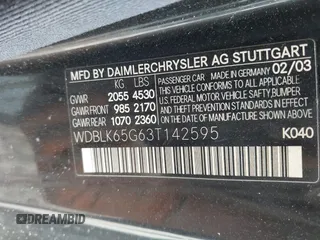 2003 Mercedes-Benz CLK 320 z VIN WDBLK65G63T142595, wystawiony jako IAAI lot #42021112 z przebiegiem 121 898 mil mil oraz . Historia ofert i sprzedaży dostępna na DreamBid. Obrazek 9.