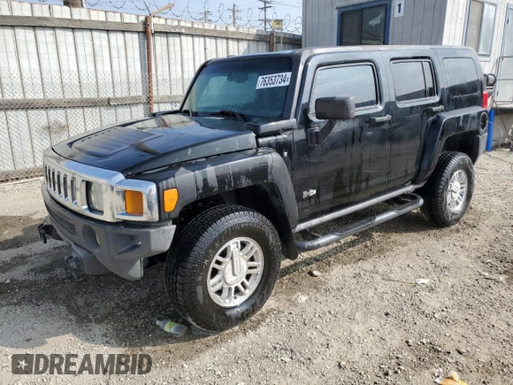 2006 Hummer H3 with VIN 5GTDN136868292881, listed as a Copart auction lot 76353734 with 156,672 mi miles and Clean Title. Bid and sale history available at carsss.com. Image 1.