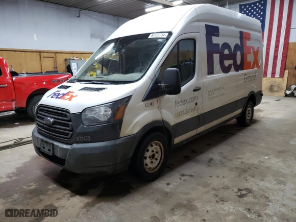 2017 Ford Transit Van with VIN 1FTYR2XMXHKA69906, listed as a Copart auction lot 85126754 with 261,708 mi miles and Salvage Title. Bid and sale history available at carsss.com. Image 1.