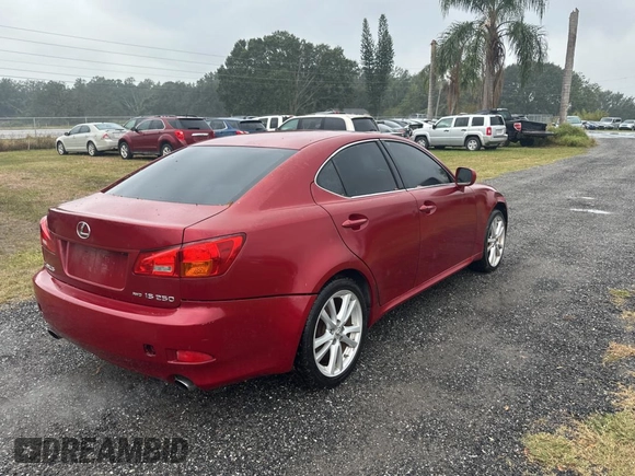 2006 Lexus IS 250 with VIN JTHCK262762007289, listed as a Copart auction lot 82010954 with 106,668 mi miles and Clean Title. Bid and sale history available at DreamBid. Image 4.