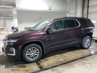 2022 Chevrolet Traverse LT Cloth z VIN 1GNEVGKW1NJ151150, wystawiony jako Copart lot #55444375 z przebiegiem 31 076 mil mil oraz Szkoda całkowita • Salvage title. Historia ofert i sprzedaży dostępna na DreamBid. Obrazek 1.