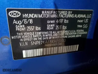 2019 Hyundai Sonata SE with VIN 5NPE24AF8KH731310, listed as a Copart auction lot 46824025 with 112,630 mi miles and Salvage Title. Bid and sale history available at carsss.com. Image 12.