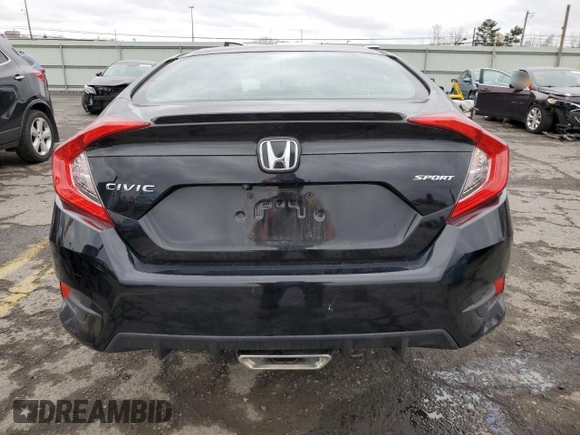 2019 Honda Civic Sport with VIN 2HGFC2F80KH567335, listed as a Copart auction lot 52852995 with 58,253 mi miles and Salvage Title. Bid and sale history available at DreamBid. Image 6.