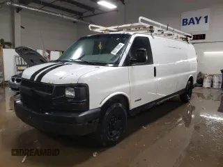 2006 Chevrolet Express Cargo Van with VIN 1GCGG29V261162929, listed as a Copart auction lot 43712095 with 176,936 mi miles and Salvage Title. Bid and sale history available at carsss.com. Image 1.