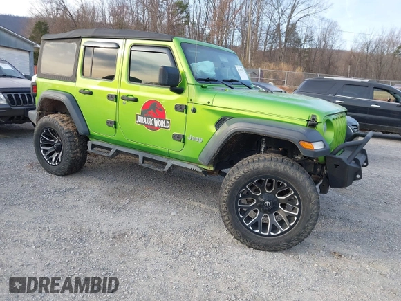 2018 Jeep Wrangler Unlimited Sport с VIN 1C4HJXDN6JW293075, выставлен на аукционе IAAI как лот 41786253 с пробегом 87 187 миль миль и . История ставок и продаж доступна на DreamBid. Изображение 1.