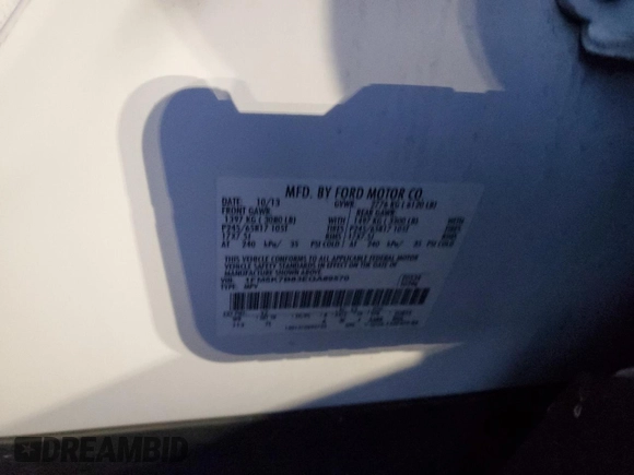 2014 Ford Explorer with VIN 1FM5K7B83EGA89570, listed as a Copart auction lot 43499845 with Not Provided miles and Non Repairable. Bid and sale history available at DreamBid. Image 13.