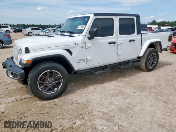 2023 Jeep Gladiator Overland z VIN 1C6HJTFG0PL514615, wystawiony jako Copart lot #57795945 z przebiegiem 32 427 mil mil oraz Czysty tytuł • Clean title. Historia ofert i sprzedaży dostępna na DreamBid. Obrazek 1.