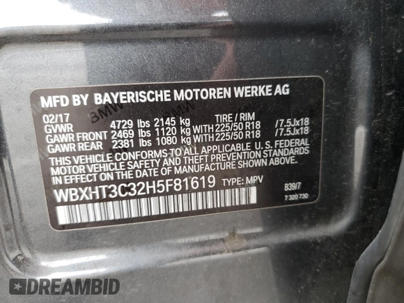 2017 BMW X1 xDrive28i with VIN WBXHT3C32H5F81619, listed as a Copart auction lot 49445533 with 88,439 mi miles. Bid and sale history available at carsss.com. Image 13.