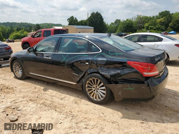 2015 Hyundai Equus Signature with VIN KMHGH4JH5FU094120, listed as a Copart auction lot 63238345 with 103,658 mi miles and Salvage title. Bid and sale history available at DreamBid. Image 2.