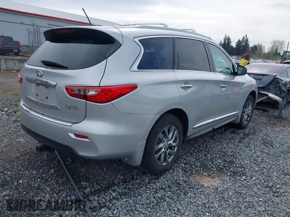 2014 Infiniti QX60 with VIN 5N1AL0MMXEC531216, listed as a IAAI auction lot 42003851 with 91,232 mi miles and . Bid and sale history available at DreamBid. Image 4.