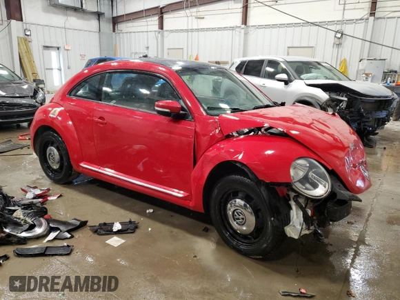 2013 Volkswagen Beetle with VIN 3VWHX7AT6DM681314, listed as a Copart auction lot 44416975 with Not Provided miles and Non Repairable. Bid and sale history available at DreamBid. Image 4.