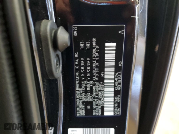 2022 Toyota Sienna LE с VIN 5TDKRKEC6NS135517, выставлен на аукционе Copart как лот 43521365 с пробегом Не указан миль и Списание • Salvage title. История ставок и продаж доступна на DreamBid. Изображение 14.
