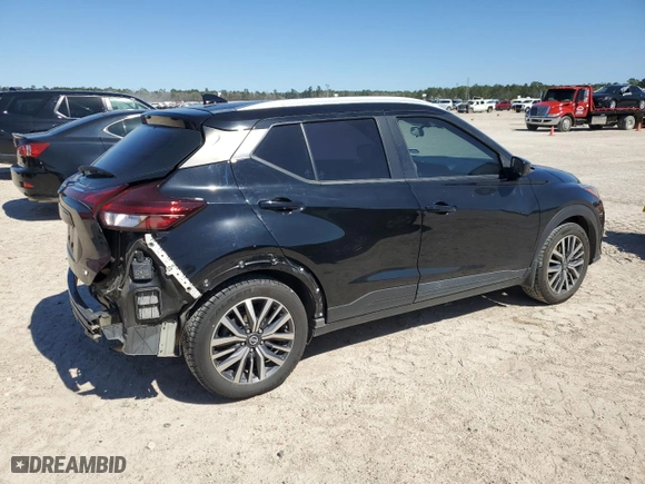 2021 Nissan Kicks SV with VIN 3N1CP5CV7ML508748, listed as a Copart auction lot 47969145 with 91,822 mi miles and Salvage Title. Bid and sale history available at carsss.com. Image 3.