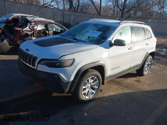 2019 Jeep Cherokee Trailhawk with VIN 1C4PJMBX8KD313712, listed as a IAAI auction lot 41448146 with 96,293 mi miles and . Bid and sale history available at DreamBid. Image 2.