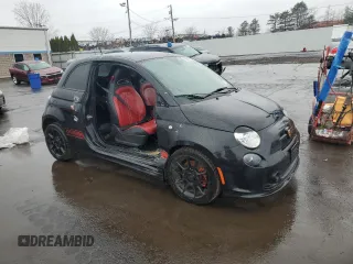 2012 FIAT 500 Abarth with VIN 3C3CFFFH8CT351617, listed as a Copart auction lot 50002195 with 84,996 mi miles and Salvage title. Bid and sale history available at DreamBid. Image 4.