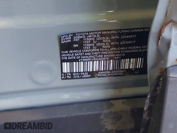2020 Toyota RAV4 Hybrid XLE with VIN 2T3RWRFV0LW082793, listed as a IAAI auction lot 41674569 with 50,224 mi miles and . Bid and sale history available at DreamBid. Image 9.