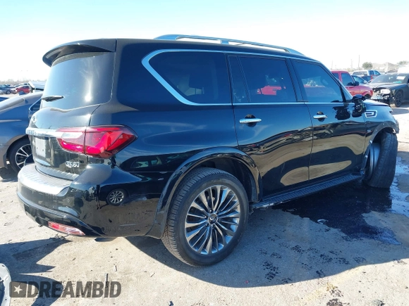 2019 Infiniti QX80 Luxe with VIN JN8AZ2NF5K9689409, listed as a IAAI auction lot 41729013 with 85,668 mi miles and . Bid and sale history available at DreamBid. Image 4.