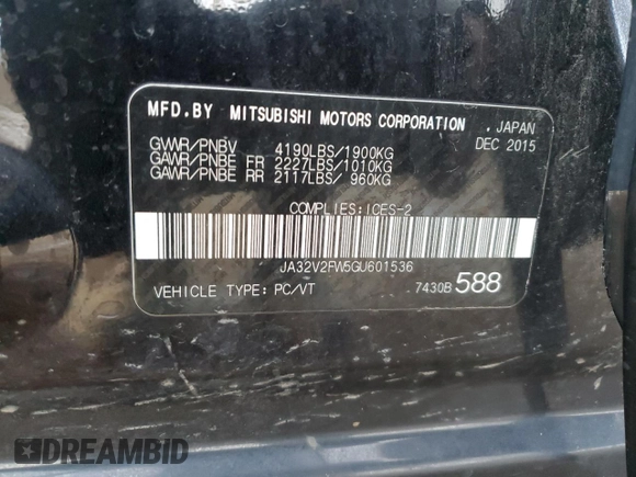 2016 Mitsubishi Lancer SE with VIN JA32V2FW5GU601536, listed as a Copart auction lot 42929525 with 166,361 mi miles and Clean Title. Bid and sale history available at carsss.com. Image 13.
