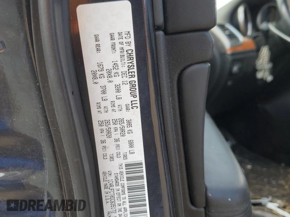 2013 Jeep Grand Cherokee Overland with VIN 1C4RJFCT0DC635172, listed as a Copart auction lot 53668605 with 178,278 mi miles and Non Repairable. Bid and sale history available at carsss.com. Image 14.