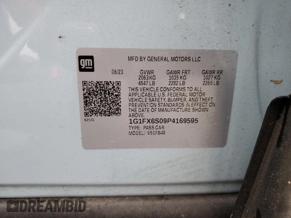 2023 Chevrolet Bolt EV 2LT z VIN 1G1FX6S09P4169595, wystawiony jako Copart lot #57400355 z przebiegiem 8545 mil mil oraz Szkody całkowita. Historia ofert i sprzedaży dostępna na DreamBid. Obrazek 14.