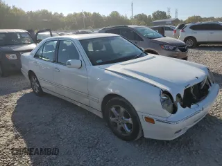 2002 Mercedes-Benz E-Class with VIN WDBJF65J02B473555, listed as a Copart auction lot 75505714 with 0 mi miles and Salvage Title. Bid and sale history available at carsss.com. Image 4.