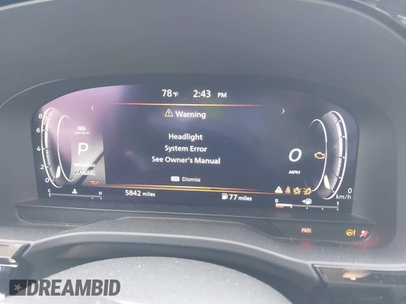 2023 Infiniti QX60 Luxe with VIN 5N1DL1FR2PC332501, listed as a IAAI auction lot 42486078 with 5,842 mi miles and . Bid and sale history available at DreamBid. Image 7.