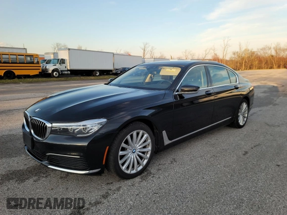 2019 BMW 7 Series 740i xDrive with VIN WBA7E4C55KGV28252, listed as a Copart auction lot 50657795 with 60,789 mi miles and Salvage title. Bid and sale history available at DreamBid. Image 2.
