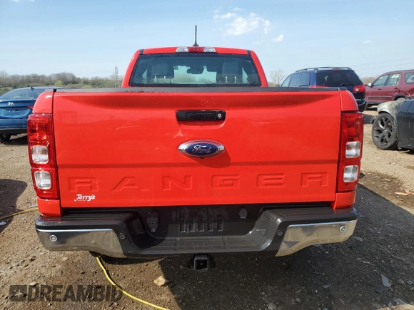 2021 Ford Ranger XL with VIN 1FTER1FH6MLD55273, listed as a Copart auction lot 54147975 with 44,139 mi miles and Salvage title. Bid and sale history available at DreamBid. Image 6.