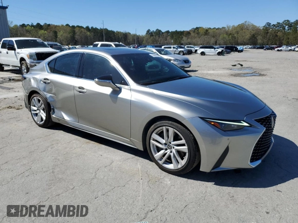 2021 Lexus IS with VIN JTHCA1D22M5114522, listed as a Copart auction lot 50069565 with 44,473 mi miles and Salvage Title. Bid and sale history available at carsss.com. Image 4.